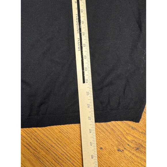 Banana Republic Mens L Sweater Black V-Neck Italian Dress Merino Wool - Picture 5 of 6